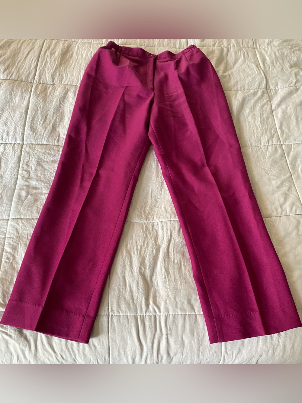 Straight-Leg Dress Pants in Magenta